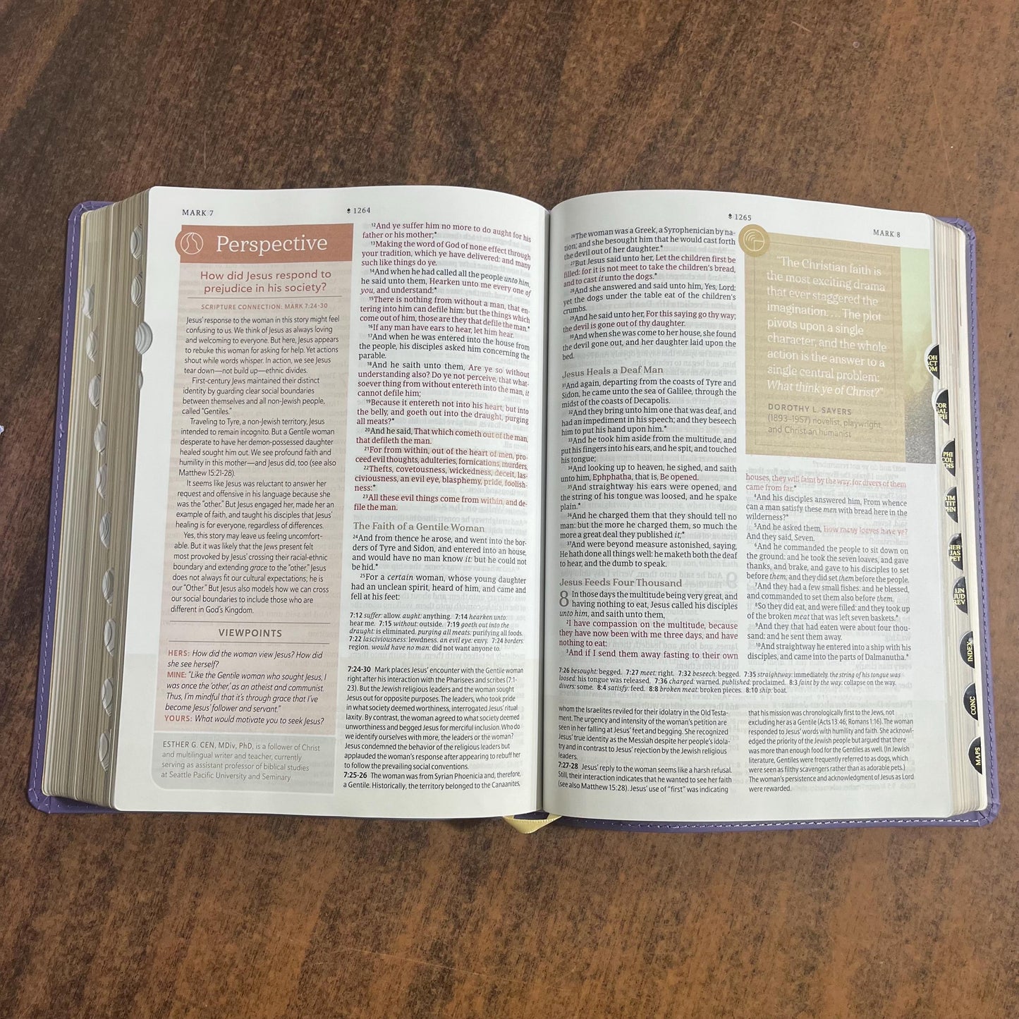 Personalized KJV Every Womans Bible Thumb Indexed - Periwinkle Purple LeatherLike - Custom name engraved, Devotional Study, 9781496485052