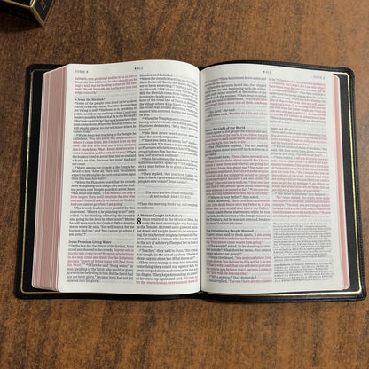 Personalized NLT Tyndale Select Large Print Thinline Reference Bible - Black Goatskin Genuine Leather - Custom, 9798400506543