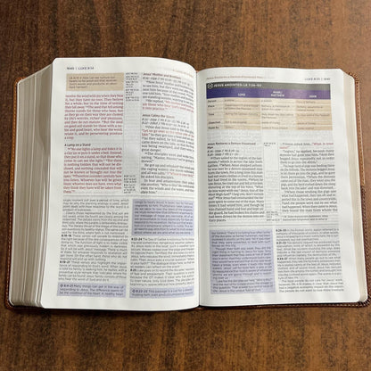 Personalized NIV Application Study Bible - Brown LeatherLike - Custom Imprinted with a name, 9780310465140 (Update to Life Application Bible)
