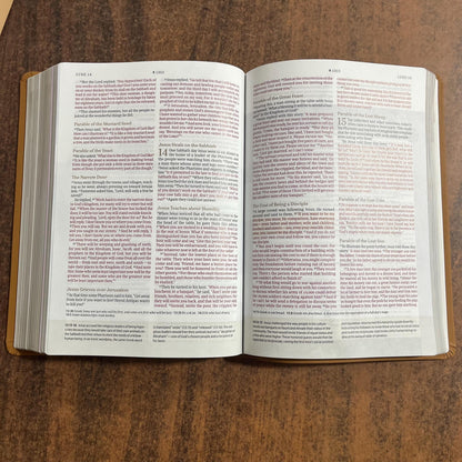 Personalized NLT Every Womans Bible - Camel Brown Genuine Leather - Custom Imprinted, name, Devotional Study, 9798400503085