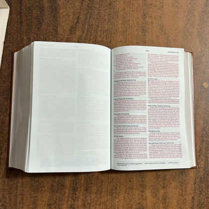 Personalized NKJV Interleaved Journaling Bible - Brown LeatherSoft over Hardcover Cover, Custom Imprinted with name 9780785296355