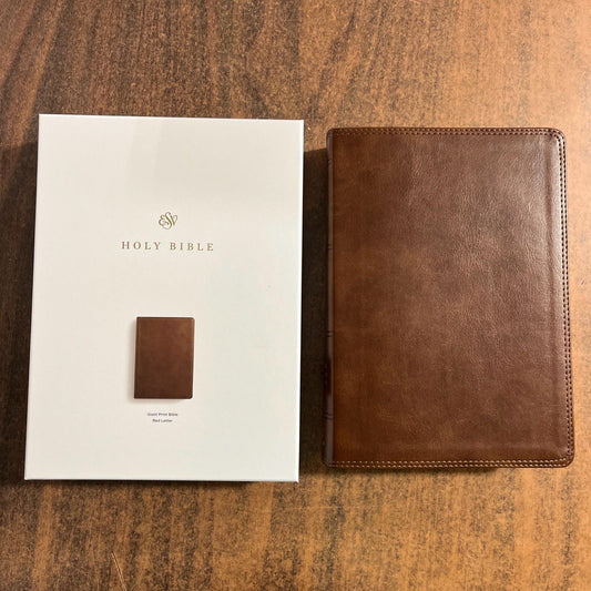 Personalized ESV Giant Print Bible - Deep Brown Trutone - Custom Imprinted with a name engraved - 9798874906337