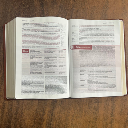 Personalized NLT Life Application Study Bible - Brown Genuine Leather - Custom Imprinted with a name, New Living Translation 9781496479020