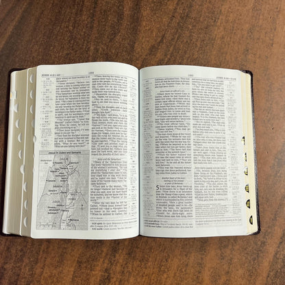 Personalized NIV 1984 Scofield Study Bible III Large Print Thumb Indexed - Burgundy Bonded Leather, Custom Imprinted Name, Out of Print