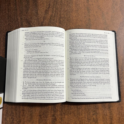 Personalized 'The Message' Large Print Bible - Premium Black Genuine Leather, Custom Imprinted with name 9781617471681