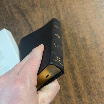 Personalized ESV Compact Bible - Deep Brown Genuine Buffalo Leather - Custom Imprinted with a name, 16spaces ISBN 9798874907518