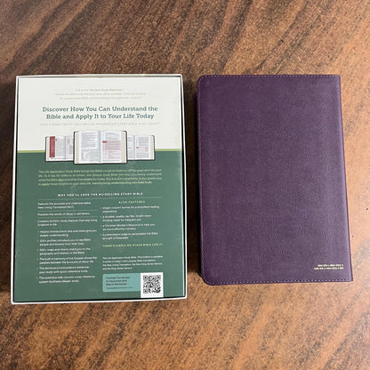Personalized NLT Life Application Study Bible - Purple LeatherLike - Custom Imprinted 9781496455185