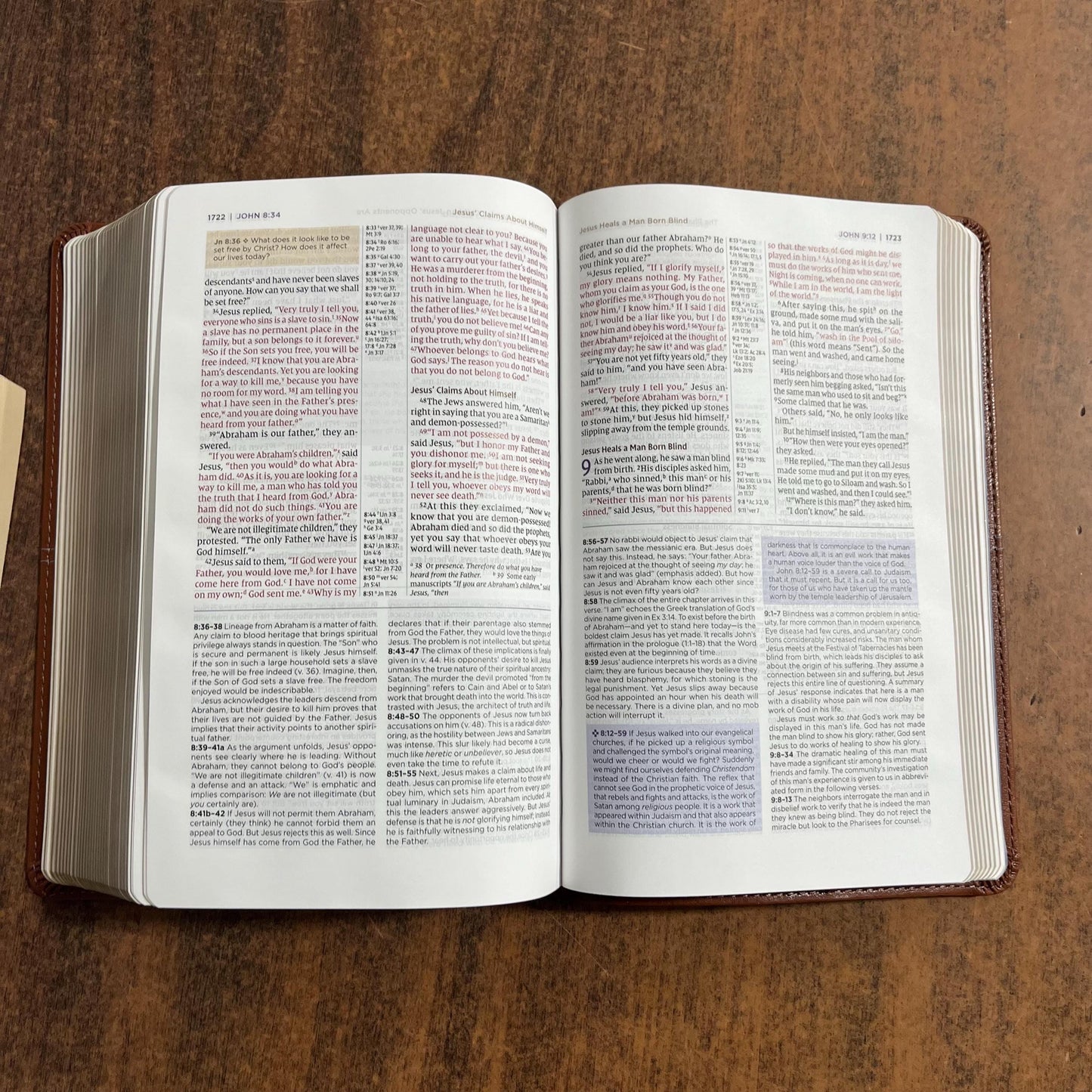 Personalized NIV Personal Size Application Study Bible - Brown / Slate Blue LeatherSoft - Custom Imprinted with name 9780310465249 (Update to Life Application Bible)