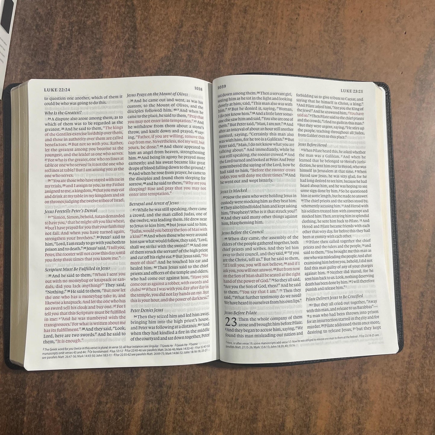 Personalized ESV Giant Print Thinline Bible - Black Genuine Leather - Custom Imprinted with a name engraved - 9798874906313