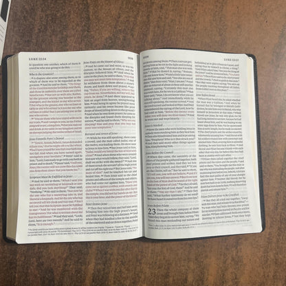 Personalized ESV Giant Print Thinline Bible - Black Genuine Leather - Custom Imprinted with a name engraved - 9798874906313