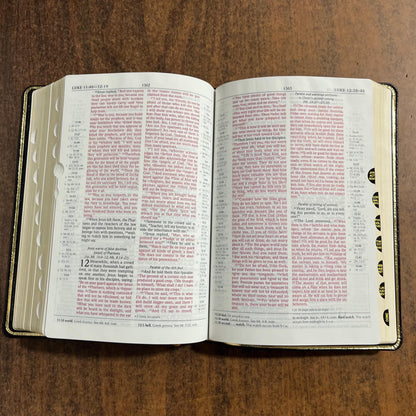 Personalized NIV 1984 Scofield Study Bible III Thumb Indexed - Black Genuine Leather, Custom Imprinted, Name on bible, Out of Print