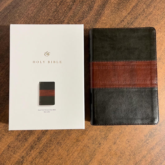 Personalized ESV Giant Print Personal Size Bible - Forest / Tan Trail TruTone - Custom Imprinted, ISBN 9798874906559