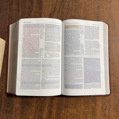 Personalized NIV Personal Size Application Study Bible - Brown / Slate Blue LeatherSoft - Custom Imprinted with name 9780310465249 (Update to Life Application Bible)