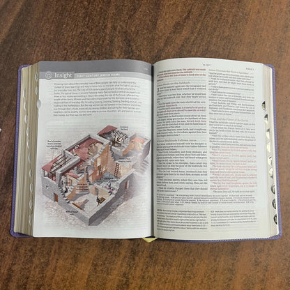 Personalized KJV Every Womans Bible Thumb Indexed - Periwinkle Purple LeatherLike - Custom name engraved, Devotional Study, 9781496485052