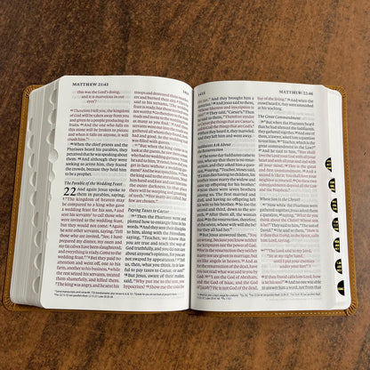 Personalized ESV Giant Print Personal Size Bible Thumb Indexed - Nubuck Caramel TruTone - Custom Imprinted, Large print, ISBN 9798874906747