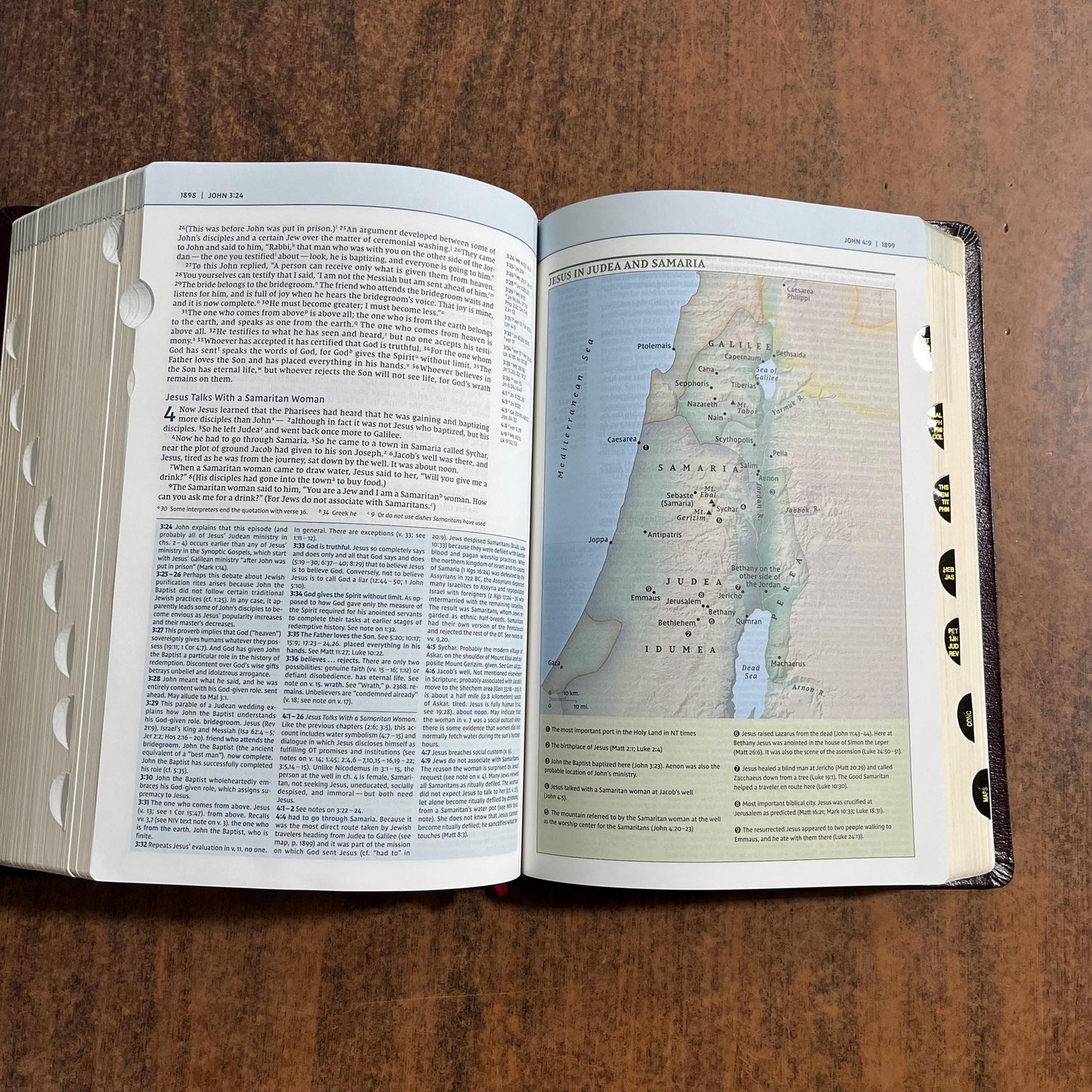 Personalized NIV Biblical Theology Study Bible Thumb Indexed - Burgundy Bonded Leather - Custom Imprinted with a name, ISBN 9780310450566