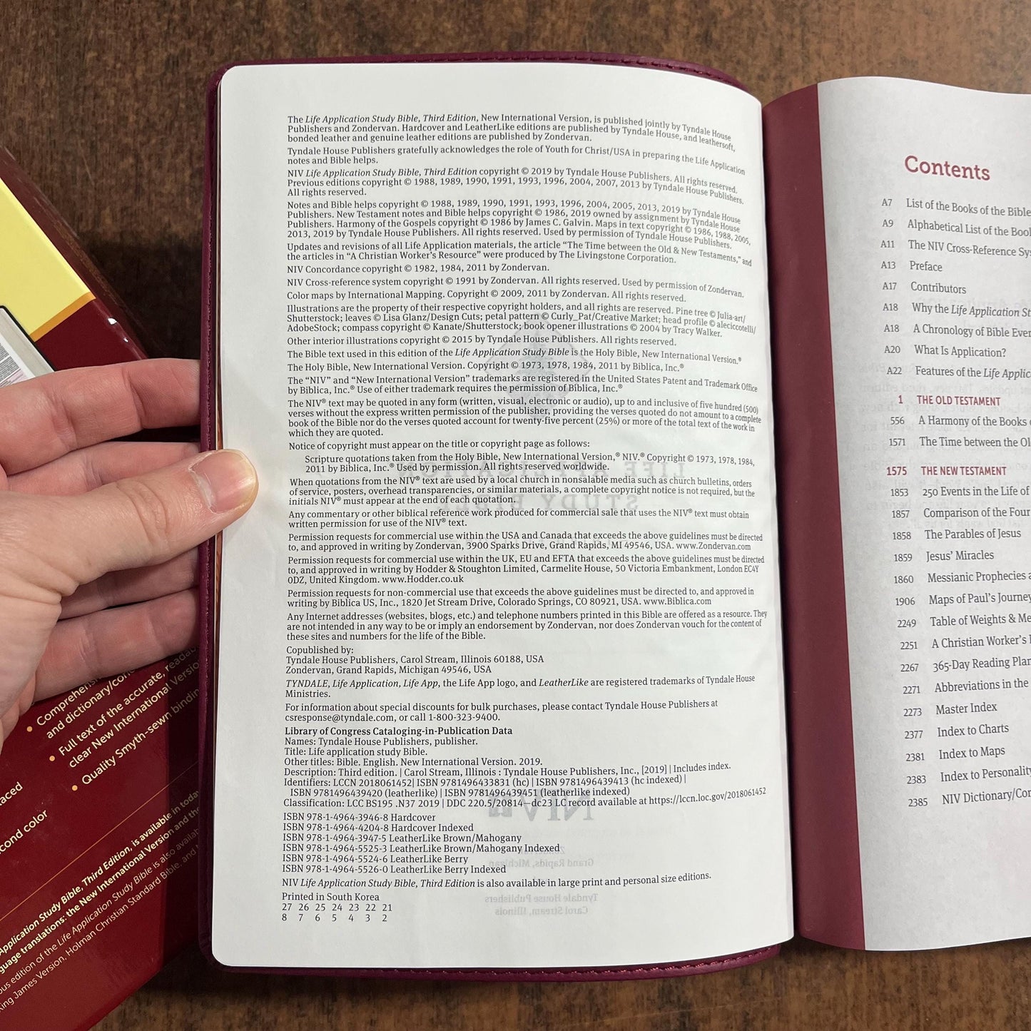 Personalized NIV Life Application Study Bible - Berry LeatherLike - Custom Imprinted with a name, 9781496455246