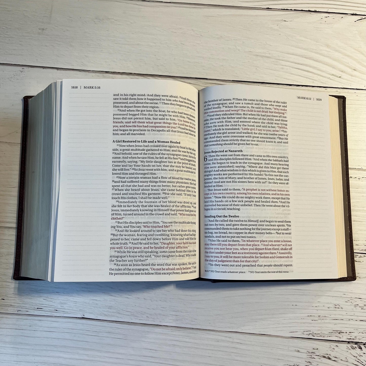 Personalized NKJV Journal the Word Bible Large Print - Brown LeatherSoft over Hardcover - Custom Imprinted with name 9781400352340