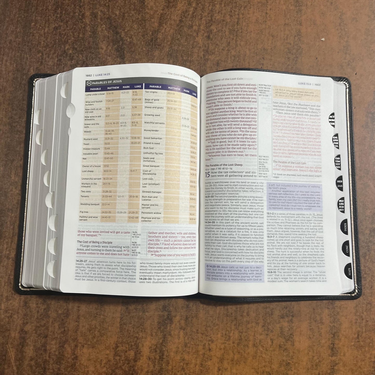 Personalized NIV Application Study Bible Thumb Indexed - Black Genuine Calfskin Leather - 9780310467755 (Update to Life Application Bible)