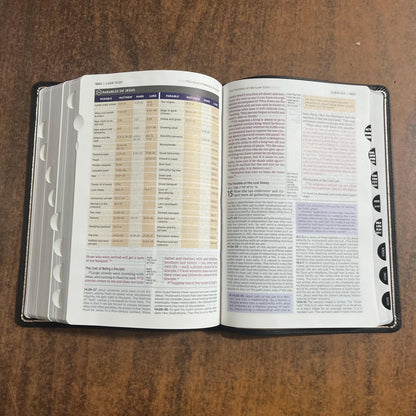 Personalized NIV Application Study Bible Thumb Indexed - Black Genuine Calfskin Leather - 9780310467755 (Update to Life Application Bible)