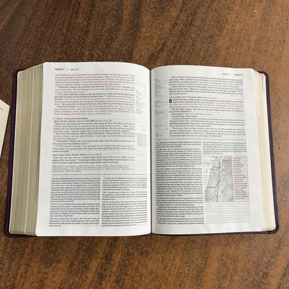 Personalized NLT Life Application Study Bible - Purple LeatherLike - Custom Imprinted 9781496455185