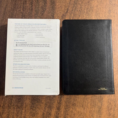 Personalized ESV Single Column Heritage Bible - Black TruTone - Custom Imprinted with a name 9781433591969