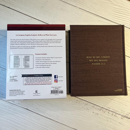 Personalized NKJV Journal the Word Reference Bible - Brown LeatherSoft over Hardcover - Custom Imprinted with name, 9781400352357