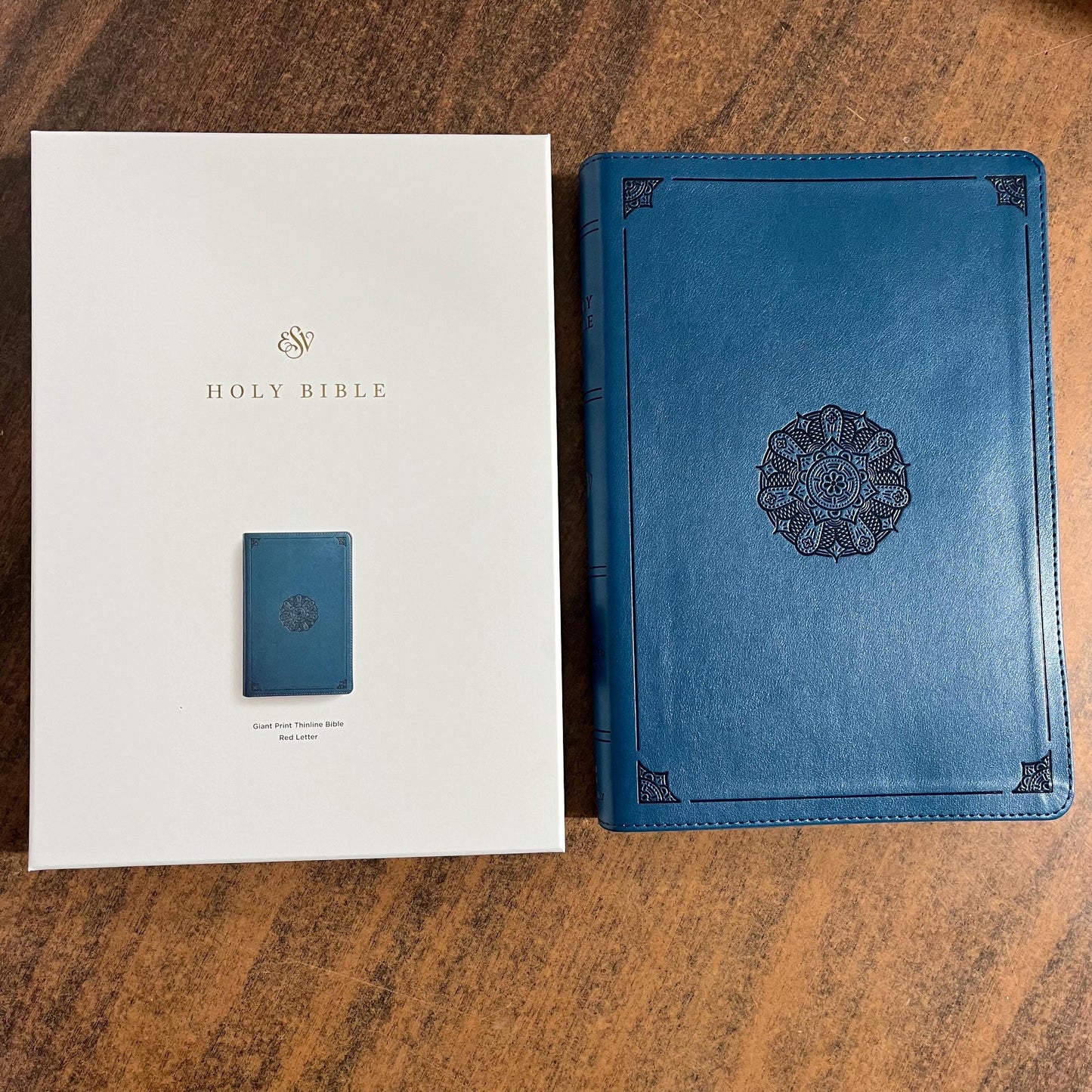 Personalized ESV Giant Print Thinline Bible - Deep Teal TruTone - Custom Imprinted with a name engraved - 9798874906306
