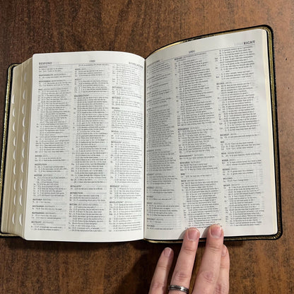 Personalized NIV 1984 Scofield Study Bible III Thumb Indexed - Black Genuine Leather, Custom Imprinted, Name on bible, Out of Print
