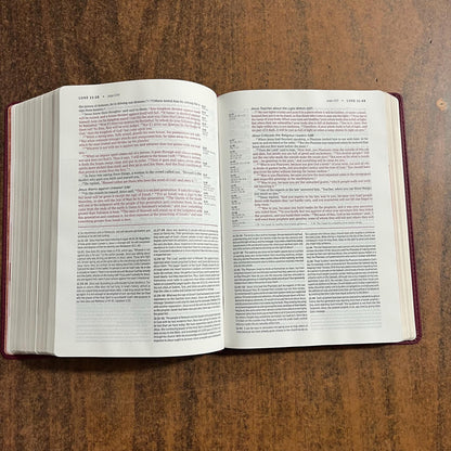 Personalized NIV Life Application Study Bible - Berry LeatherLike - Custom Imprinted with a name, 9781496455246