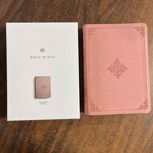 Personalized ESV Giant Print Bible - Blush Rose Trutone - Custom Imprinted with a name engraved - 9798874906320