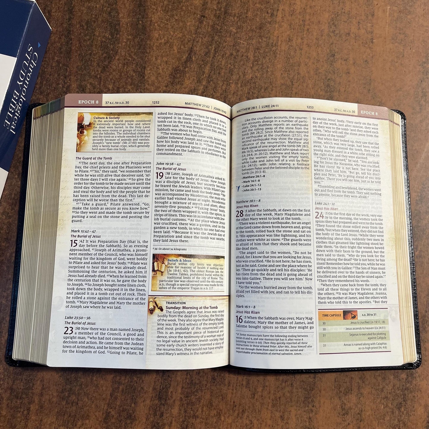 Personalized NIV Chronological Study Bible - Black LeatherSoft - Custom Imprinted name engraved 9780785239536