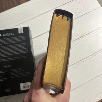 Personalized NKJV MacArthur Study Bible, Brown Premium Genuine Goatskin Leather, Premier Collection ISBN 9780785230885