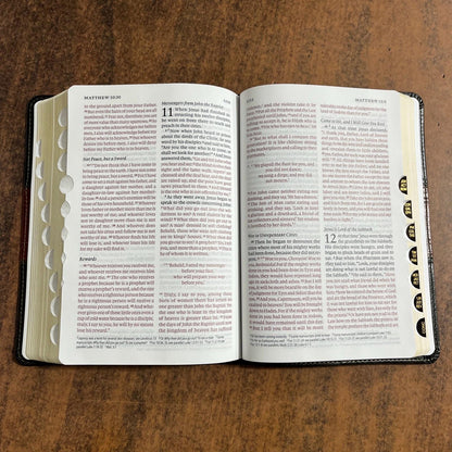 Personalized ESV Large Print Personal Size Bible Thumb Indexed - Forest / Tan TruTone - Custom Imprinted, ISBN 9798874908959