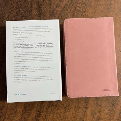 Personalized ESV Large Print Personal Size Bible - Blush Rose (Pink) TruTone - Custom Imprinted with name on cover, ISBN 9798874900205