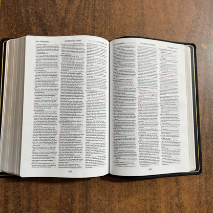 Personalized KJV Large Print Thompson Chain Reference Study Bible - Black Genuine Cowhide Leather, 9780310459187 (updated krikbride)