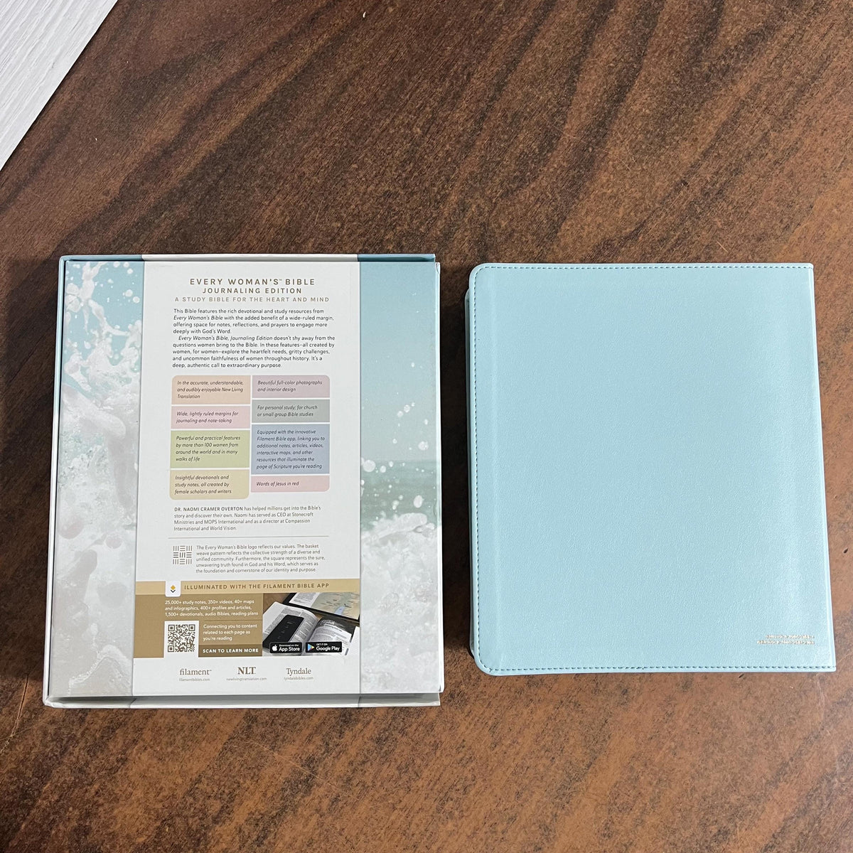 Personalized NLT Every Womans Bible Journaling Edition Thumb Indexed - Seafoam Blue LeatherLike - engraved, Devotional Study, 9798400525612