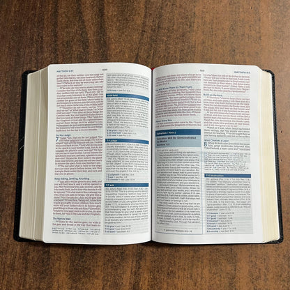 Personalized NKJV Word Study Reference Bible - Black Bonded Leather, custom imprinted with a name engraved on cover, 20spaces 9780785292869