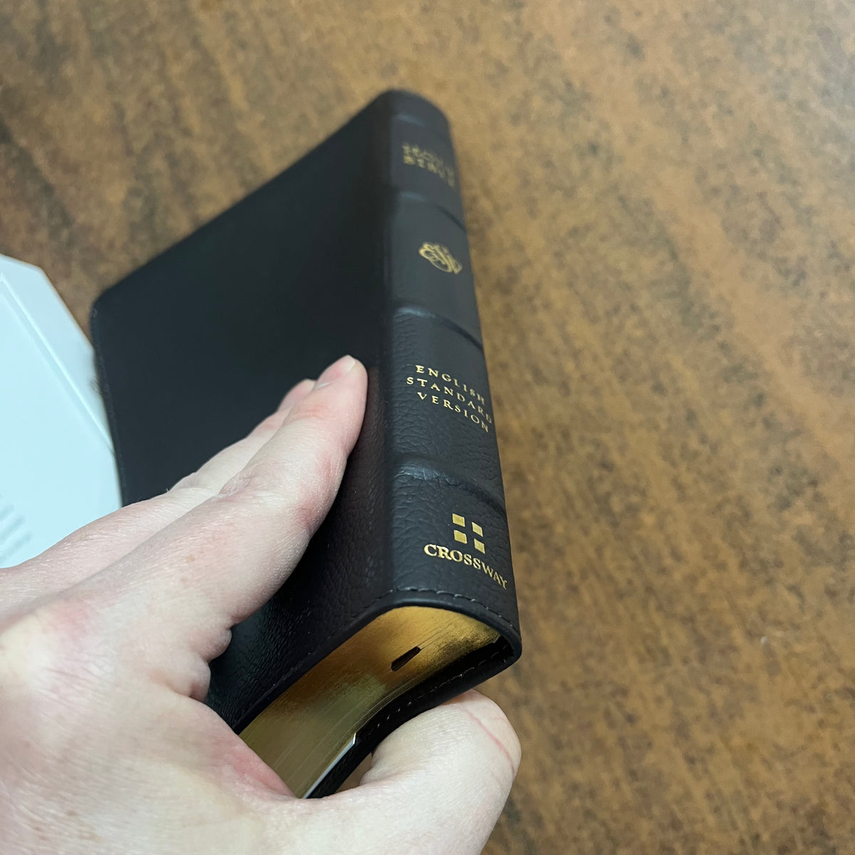 Personalized ESV Thinline Bible - Deep Brown Buffalo Genuine Leather, Custom Imprinted, ISBN 9798874903640