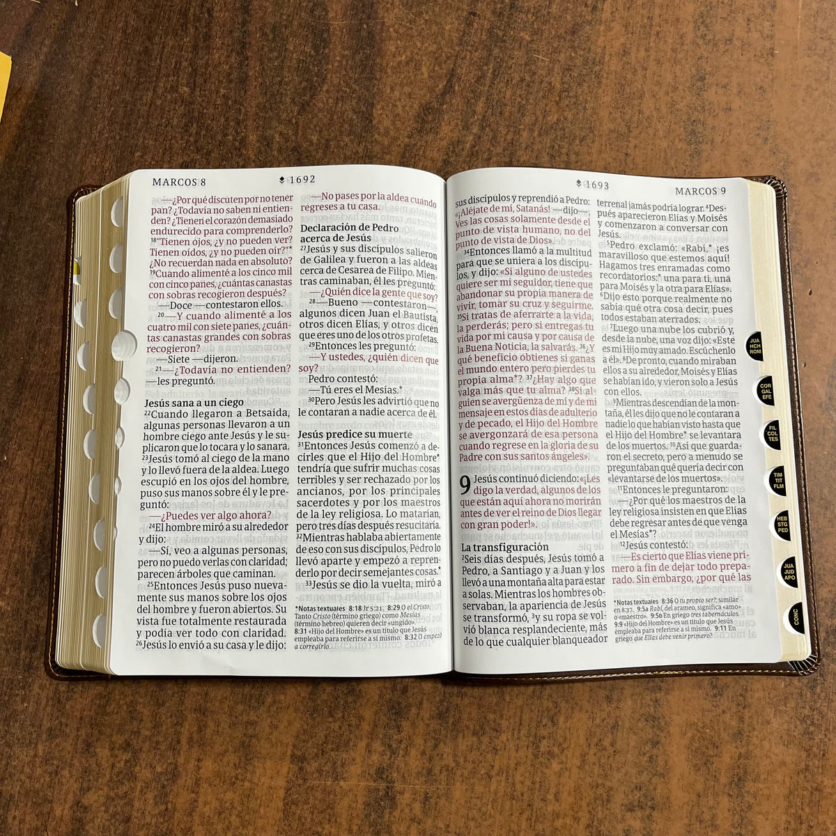 Personalized Spanish Bible Thumb Indexed - NTV Biblia Letra Super Gigante - Giant Print Bible - Rustic Brown LeatherLike 9798400511202