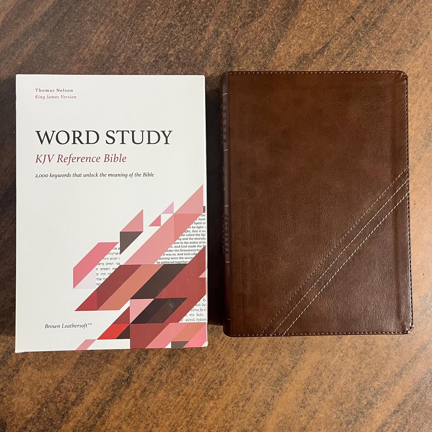 Personalized KJV Word Study Reference Bible - Brown LeatherSoft, custom imprinted with a name, 20spaces 9780785294924