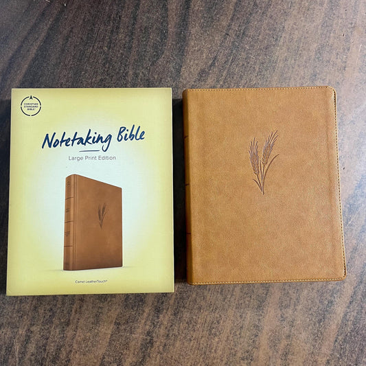 Personalized CSB NoteTaking Bible Large Print - Camel Brown LeatherTouch  Custom Imprinted with name - 9781087785516