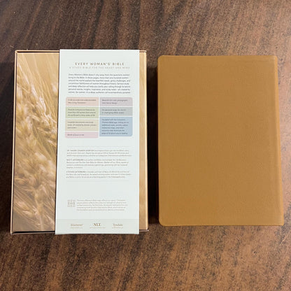 Personalized NLT Every Womans Bible - Camel Brown Genuine Leather - Custom Imprinted, name, Devotional Study, 9798400503085