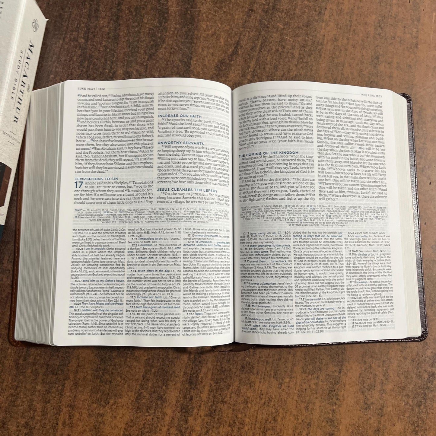 Personalized ESV MacArthur Study Bible, Brown LeatherSoft, Custom Imprinted with a name engraved on cover, ISBN 9780785235521