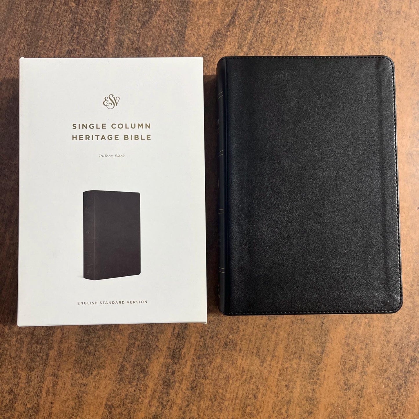 Personalized ESV Single Column Heritage Bible - Black TruTone - Custom Imprinted with a name 9781433591969