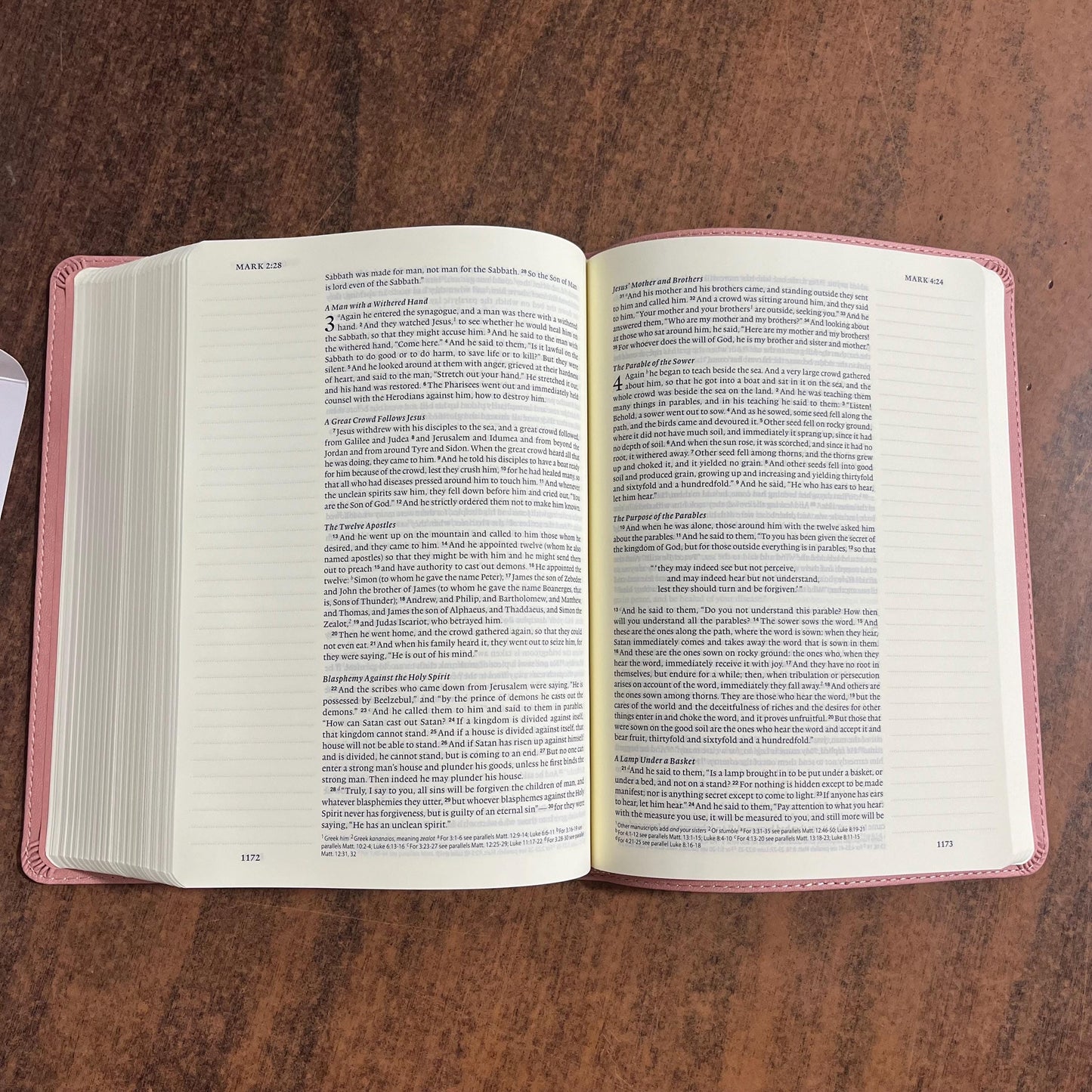Personalized ESV Single Column Journaling Bible - Blush Rose (Pink) Trutone Wildflower Design - Custom Imprinted with Name  9798874900250