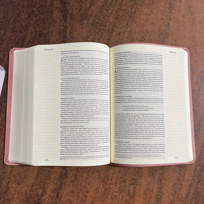 Personalized ESV Single Column Journaling Bible - Blush Rose (Pink) Trutone Wildflower Design - Custom Imprinted with Name  9798874900250