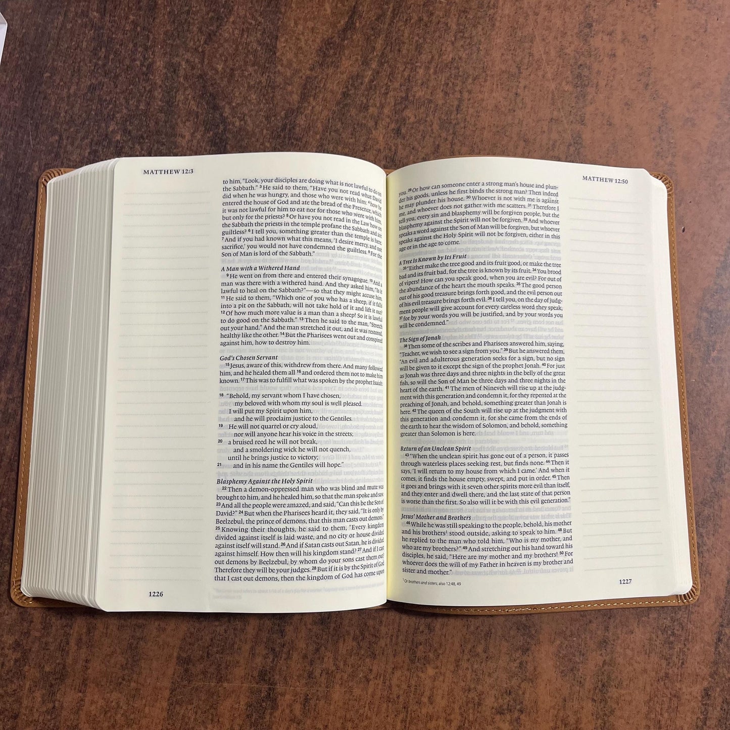 Personalized ESV Single Column Journaling Bible Large Print - Nubuck Caramel Trutone, Wildflower Design -Custom Imprinted name 9798874902575