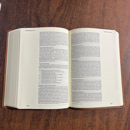 Personalized ESV Single Column Journaling Bible Large Print - Nubuck Caramel Trutone, Wildflower Design -Custom Imprinted name 9798874902575