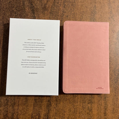 Personalized ESV Thinline Bible Thumb Indexed - Blush Rose (Pink) Cover - Custom Imprinted with a name - 9798874904333 - 2025 text